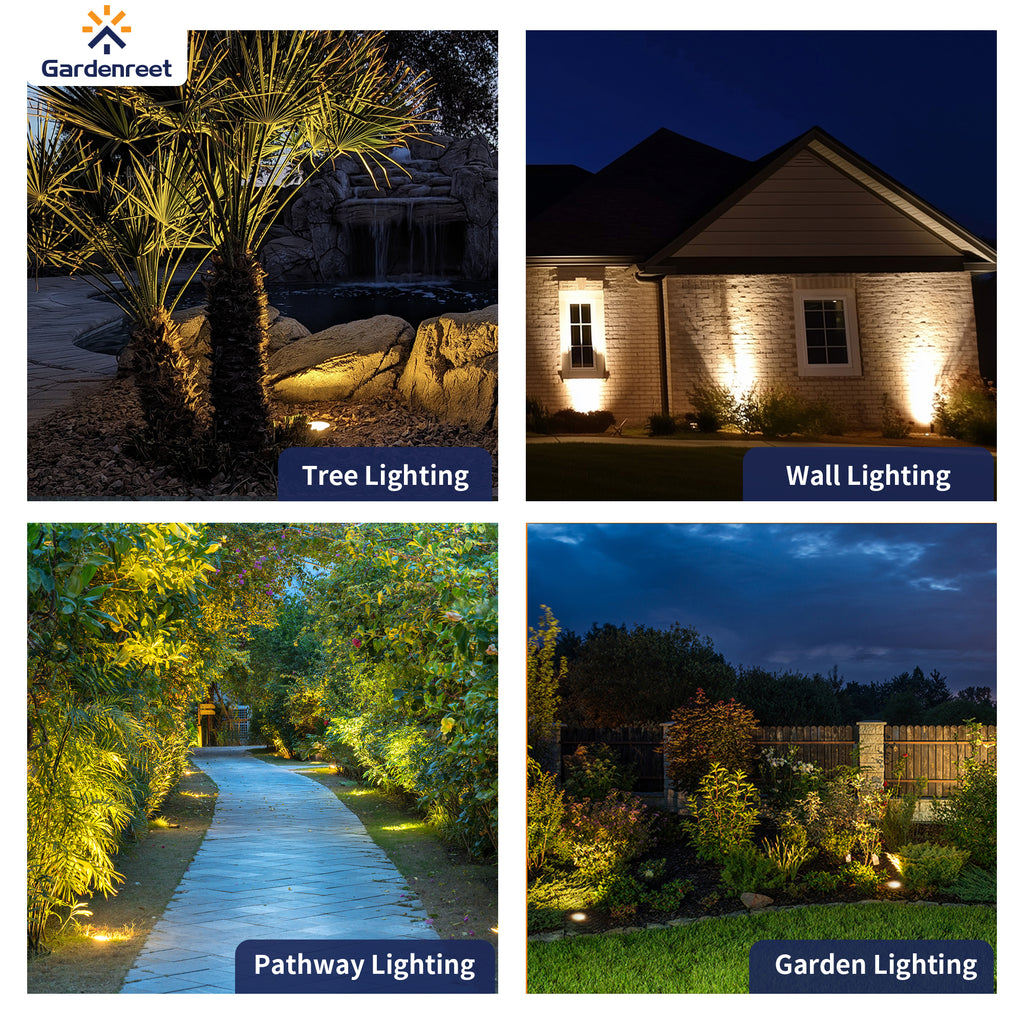 Gardenreet Brass In-ground Well Lights, Low Voltage IP67 Waterproof 12V LED Outdoor Landscape Lighting(Open Top 0201)
