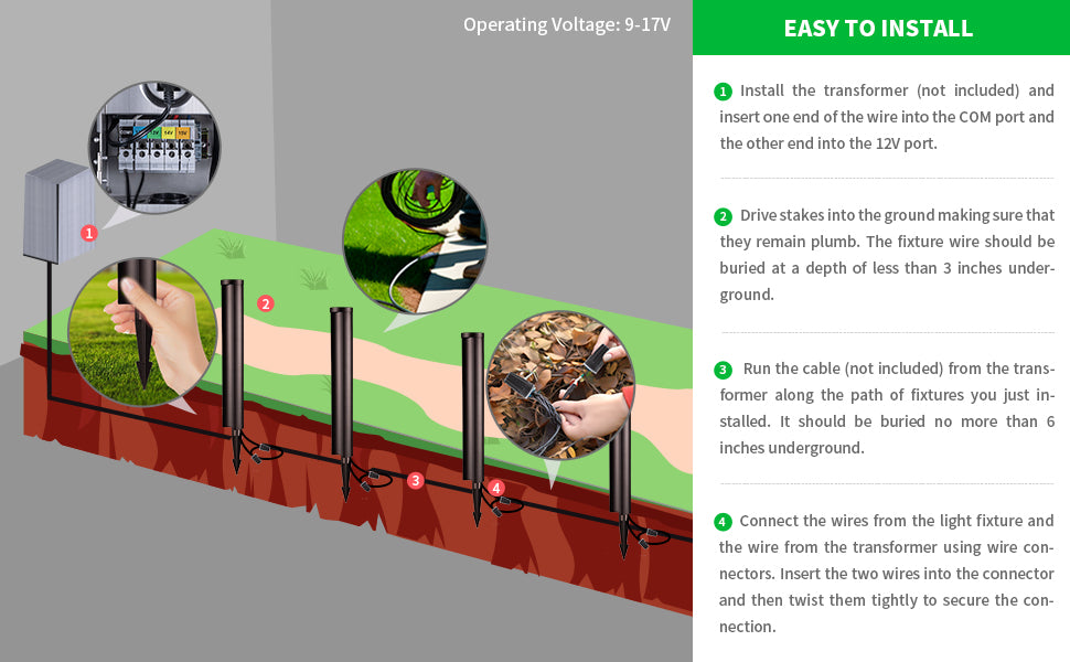 install 12v path light