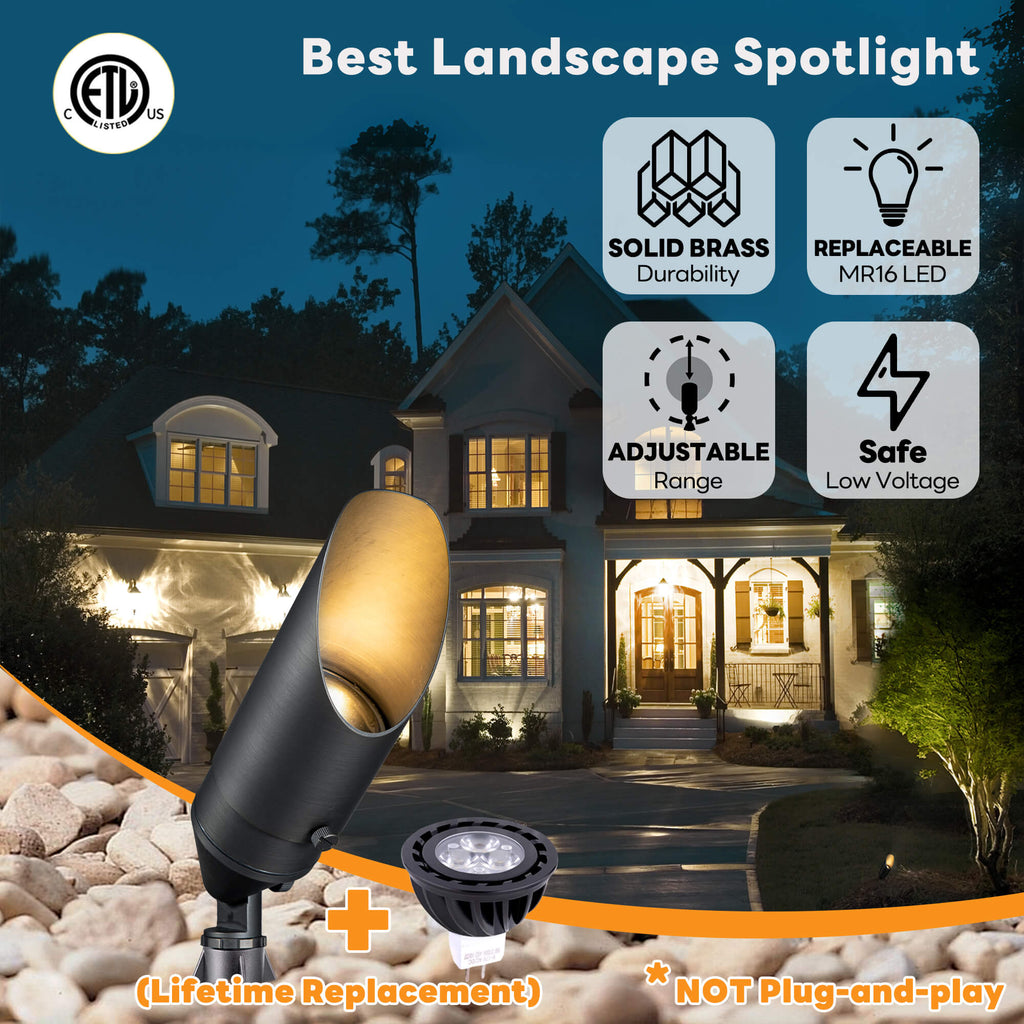 Gardenreet Stretchable Solid Brass Landscape Spotlight - Bronze/Black (2102)