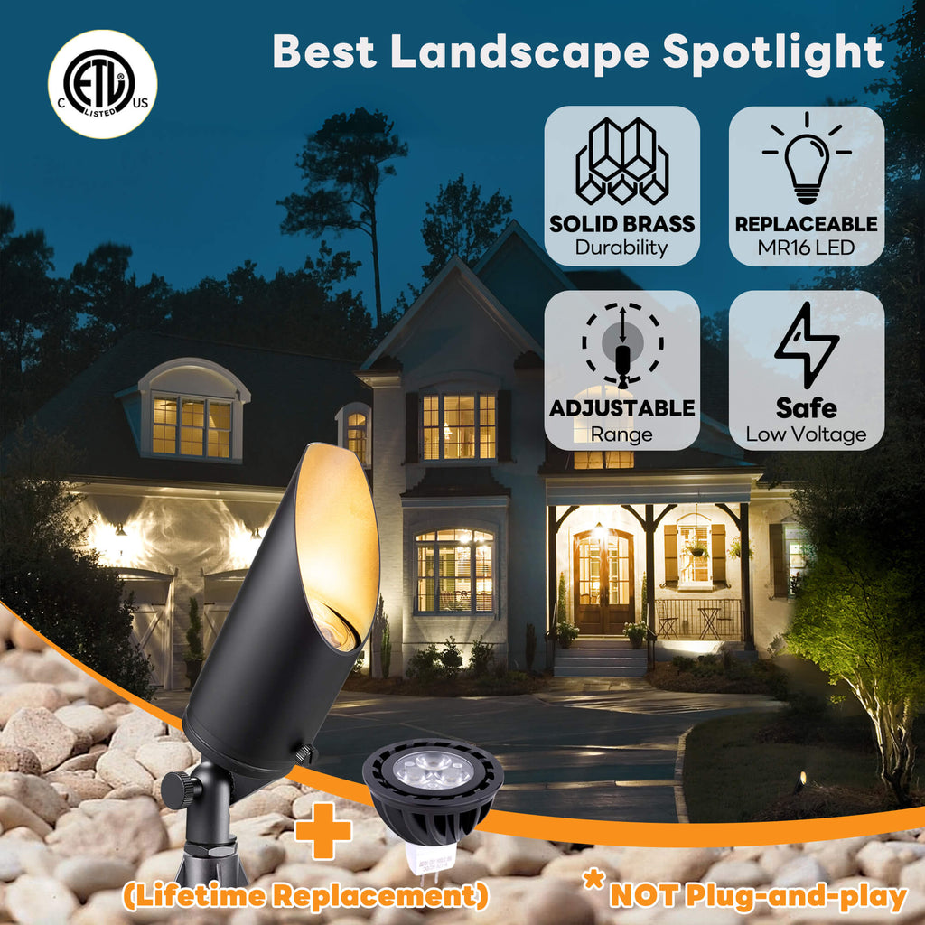 Gardenreet Stretchable Solid Brass Landscape Spotlight - Bronze/Black (2102)