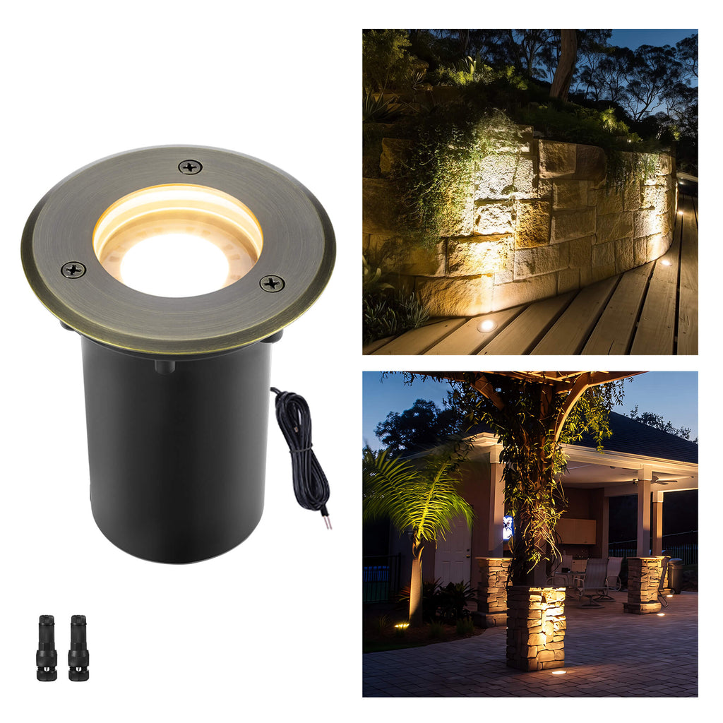 Gardenreet low voltage recessed well light for stone wall, patio column ...
