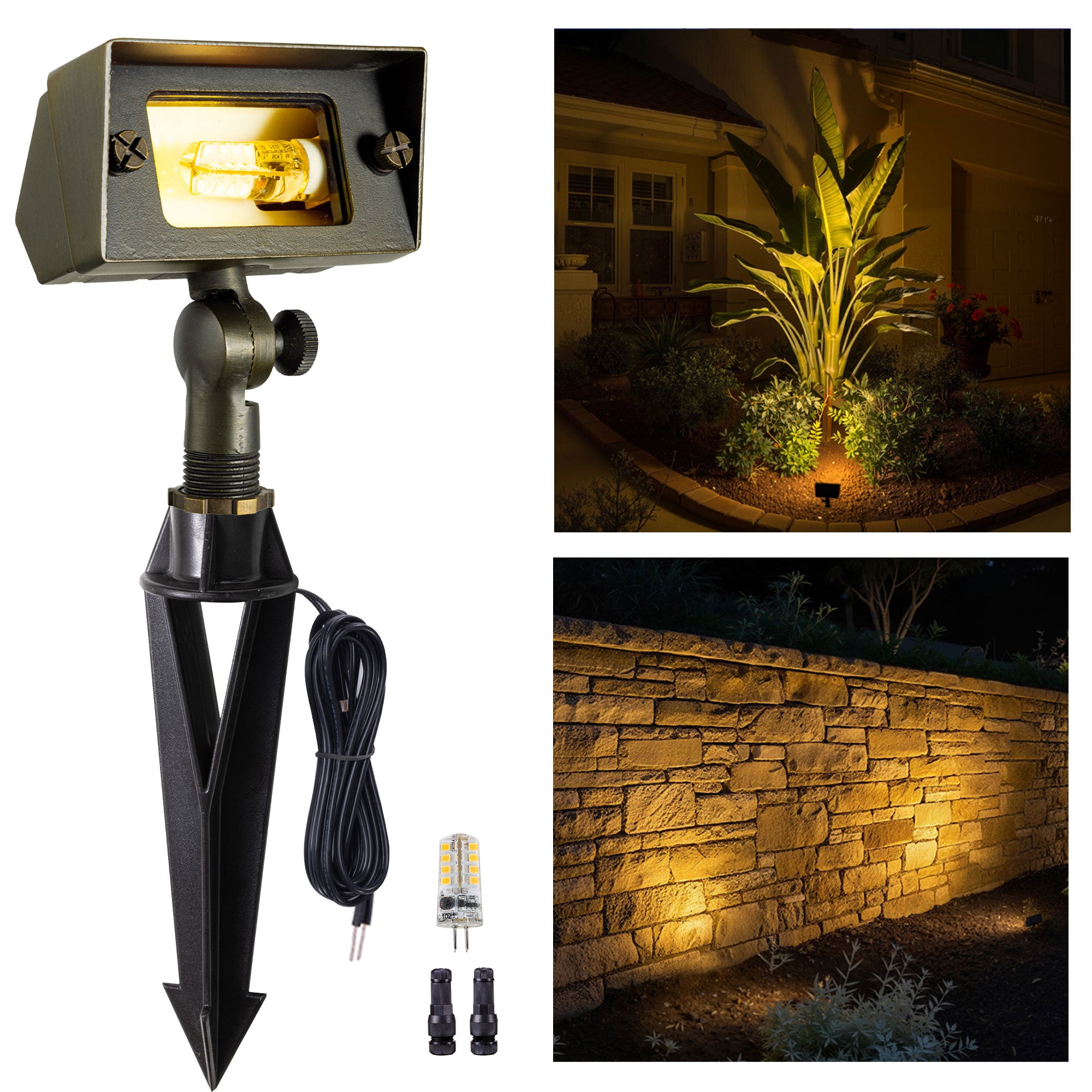Gardenreet 12V Brass Landscape Flood Light & Wall Wash Light