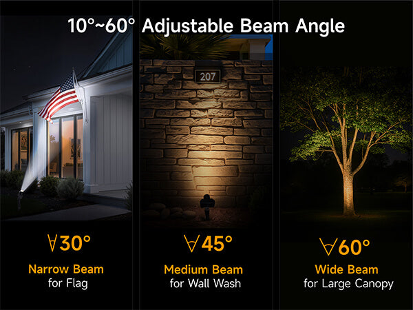 Outdoor Solar Spotlights, Adjustable Beam Focus, Separate Panel, LED Warm White & Daylight Selectable - Features Mobile 1