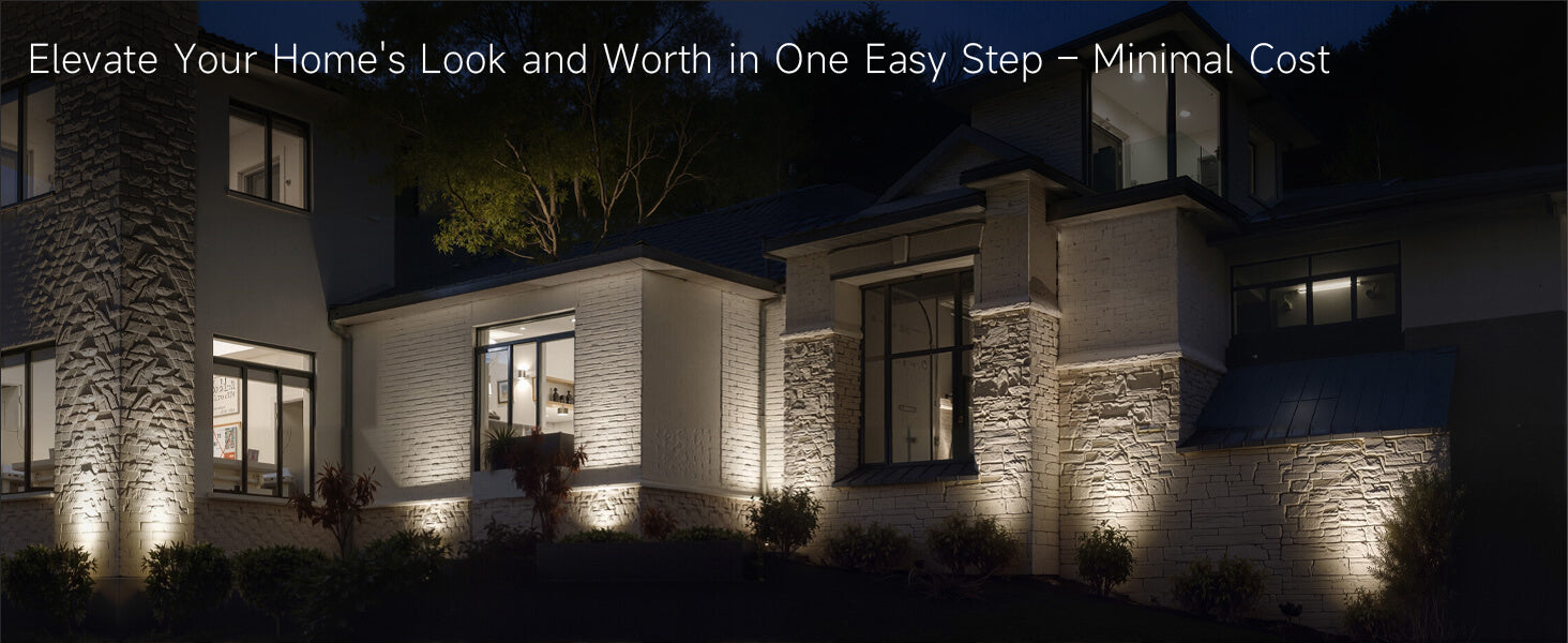Outdoor Solar Spotlights, Adjustable Beam Focus, Separate Panel, LED Warm White & Daylight Selectable - Application Desktop 5
