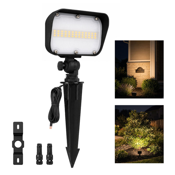 Gardenreet 12V Low Voltage LED Landscape Flood Light, 7W/12W/20W 3000K Outdoor Wall Wash Light, IP65 Waterproof Die-Cast Aluminum Fixture for Wall, Tree, House & Garden(9303)