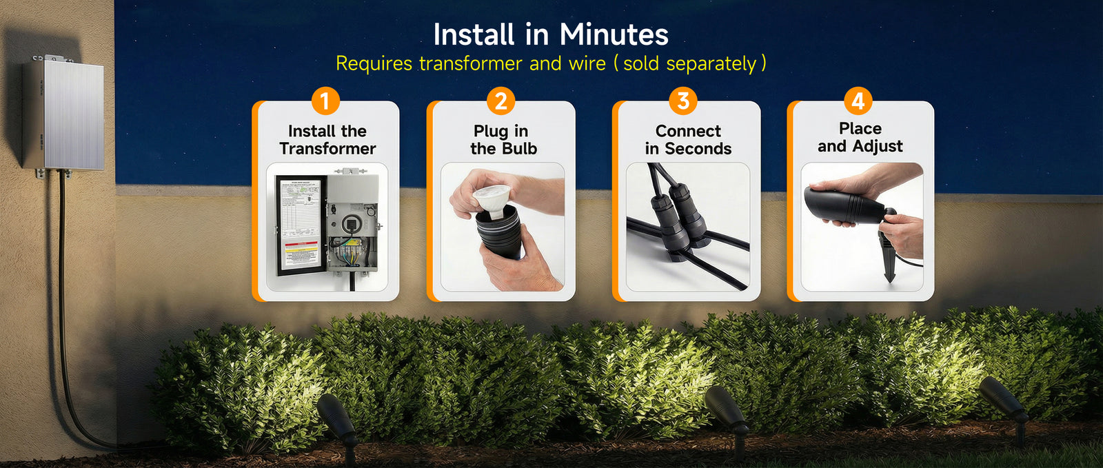 Gardenreet RGBCW Aluminum Spotlight - Lamp Ready 12V Smart Low Voltage LED 2700K-6500K with App & Remote Control (9106) - Package Install QA Desktop 1