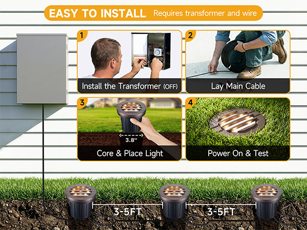 Gardenreet Low Voltage 12V LED In-ground Well Lights (Grated Top 9202) - Package Install QA Mobile 1