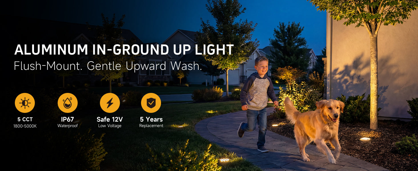 Gardenreet Low Voltage 12V LED In-ground Well Lights (Grated Top 9202) - Hero Desktop 1