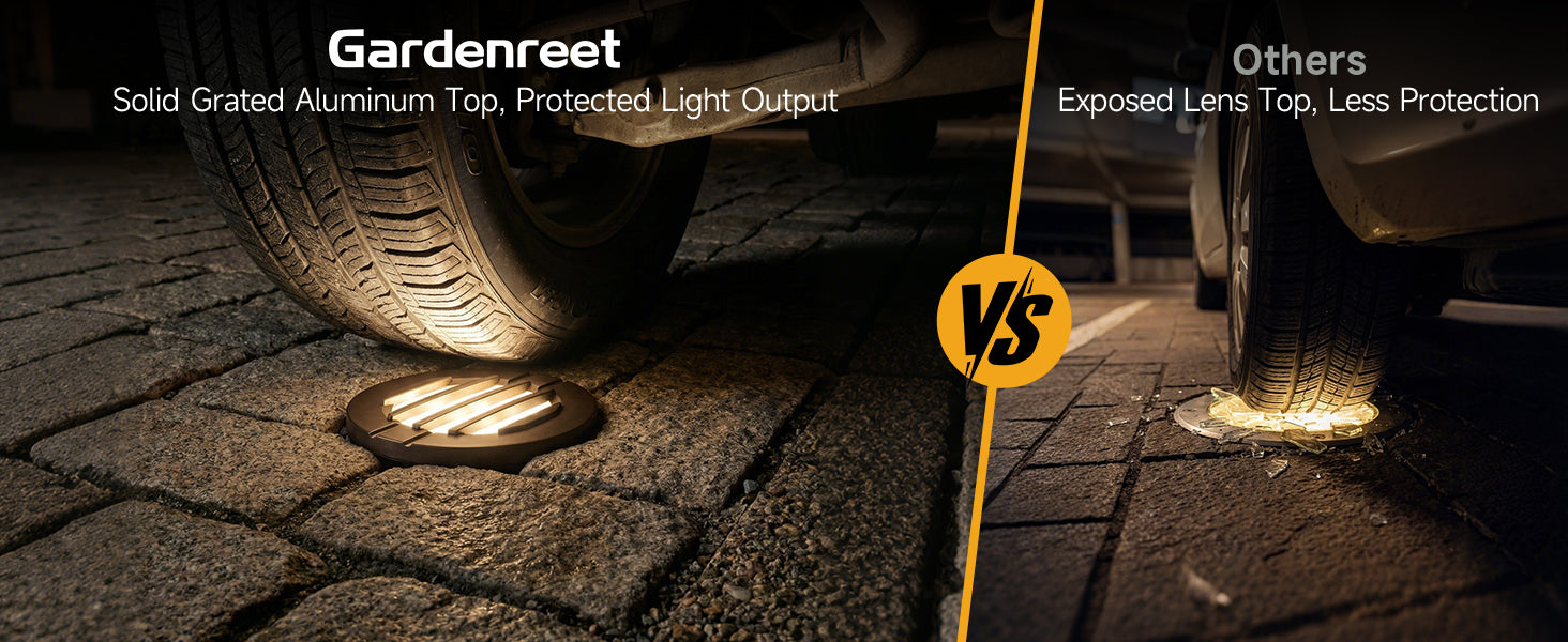 Gardenreet Low Voltage 12V LED In-ground Well Lights (Grated Top 9202) - Comparison Desktop 1