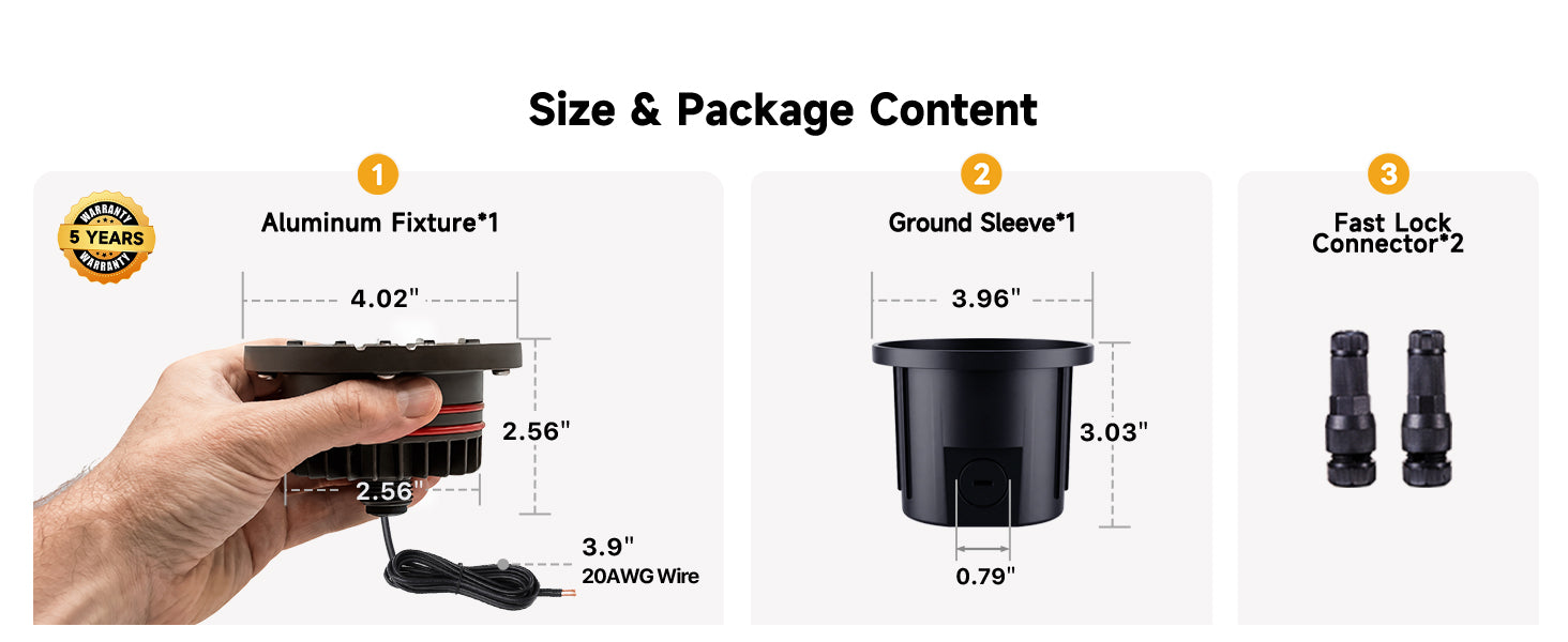 Gardenreet Low Voltage 12V LED In-ground Well Lights (Grated Top 9202) - Package Install QA Desktop 2