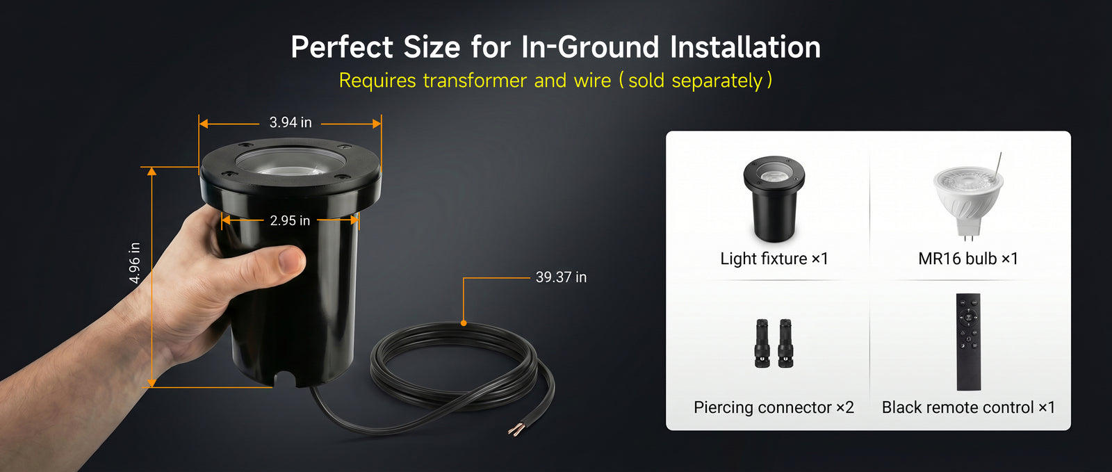 Gardenreet RGBCW Aluminum Well Light - Lamp Ready 12V Smart Low Voltage LED 2700K-6500K with App & Remote Control (Open Top 9207) - Package Install QA Desktop 2