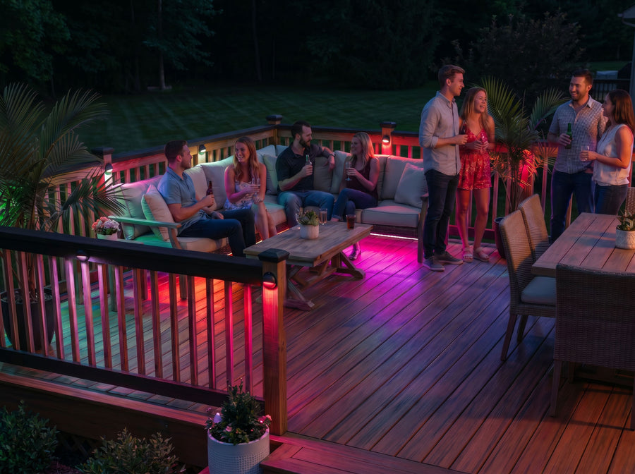 Gardenreet RGBCW Aluminum Deck Light - Lamp Ready 12V Smart Low Voltage LED 2700K-6500K with App & Remote Control (9304) - Application Mobile 3