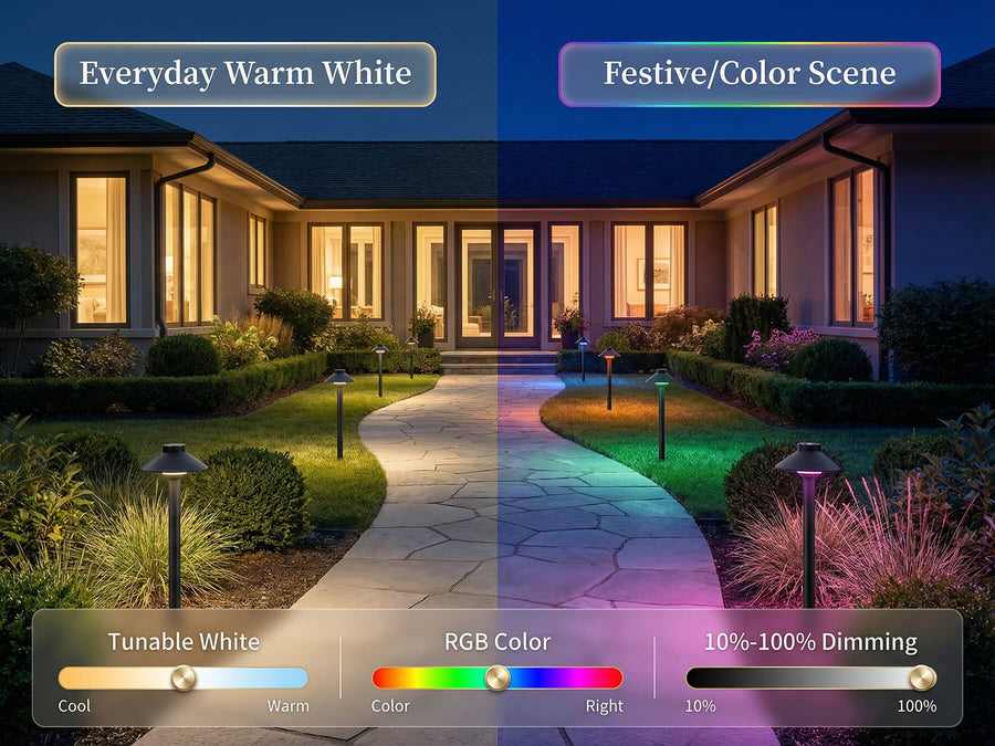 Gardenreet Smart RGBCW G4 LED Bulbs 2 Pack, 3W 270lm Warm White & RGB Color Changing, Landscape Light Bulbs - Features Mobile 1