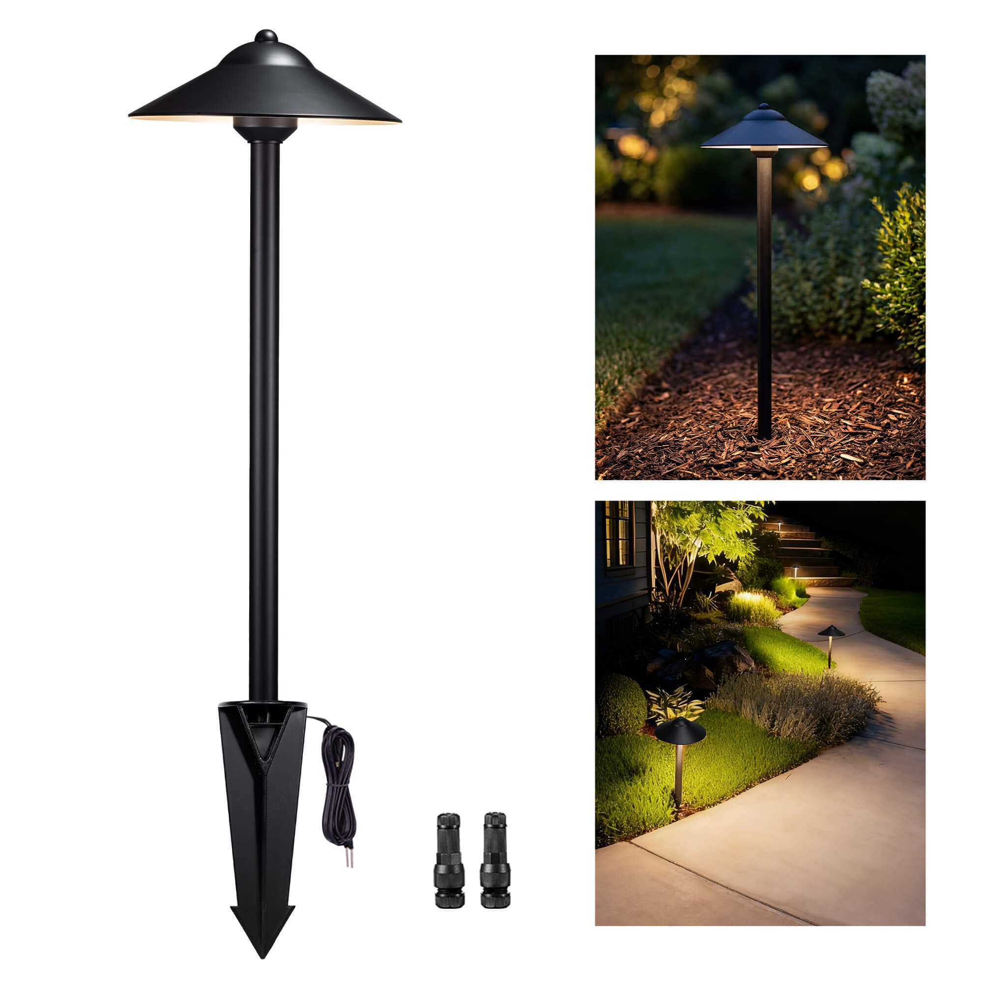Neymlya 6-Pack Low Voltage Pathway Lights With Timer – 4H/6H/8H Auto On/Off, 3000K Warm White, 300LM, IP65 Waterproof – Plug & Play For Walkway, Garden, Driveway