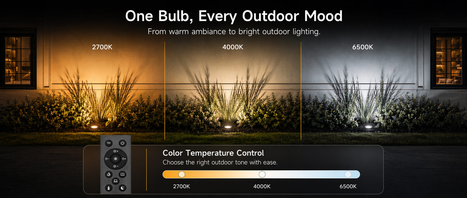 Gardenreet Tunable MR16 LED Bulbs 6 Pack, 5W 450lm 2700K~6500K Adjustable Color Temperature, Landscape Light Bulbs - Features Desktop 2
