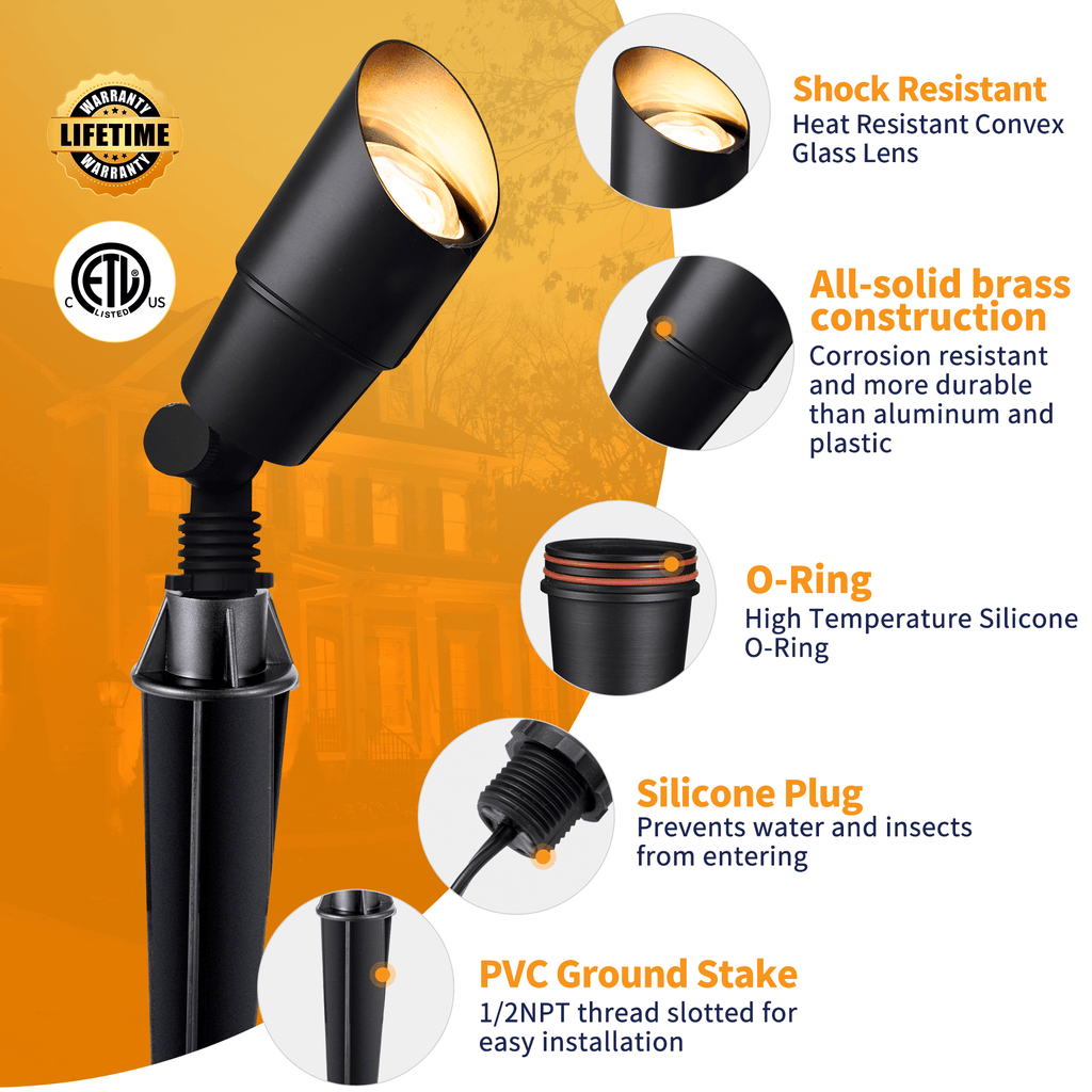 solid brass black spotlight