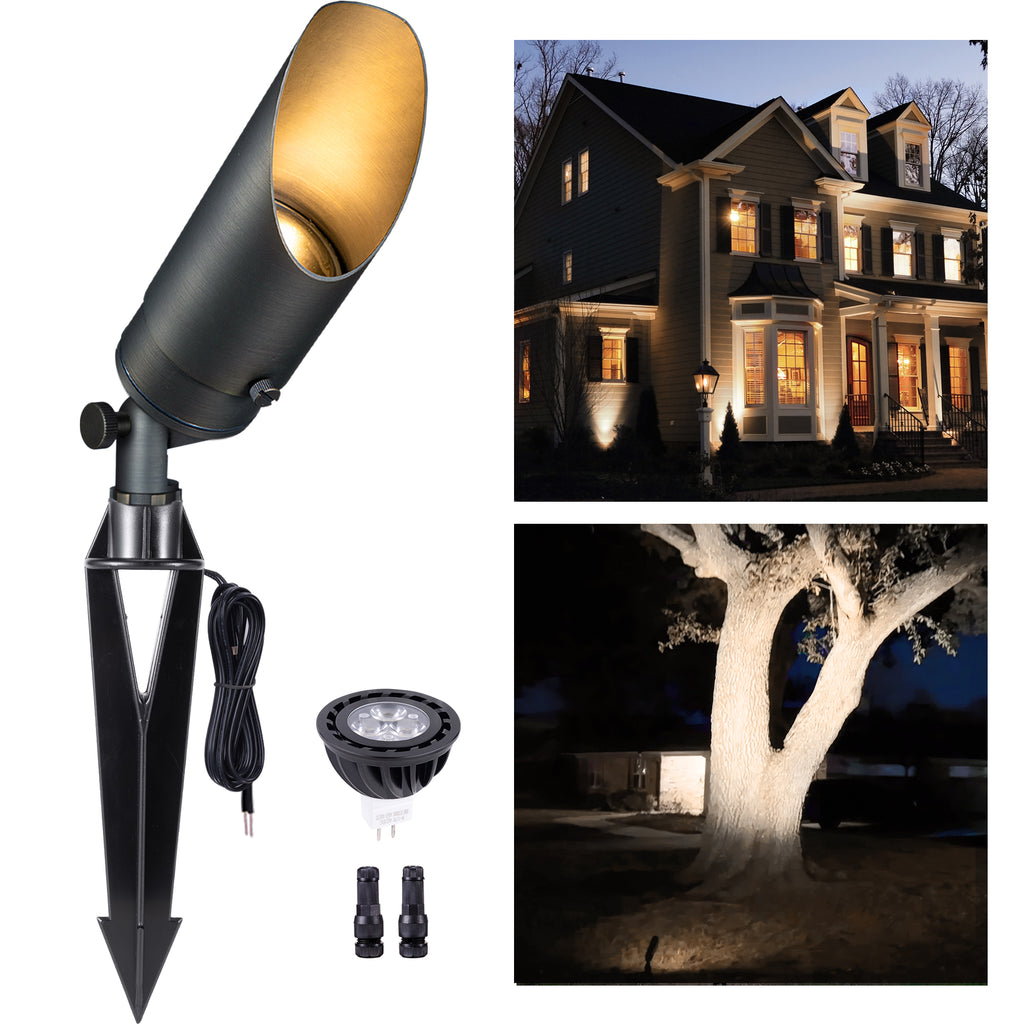 Gardenreet Stretchable Solid Brass Landscape Spotlight - Bronze/Black (2102)