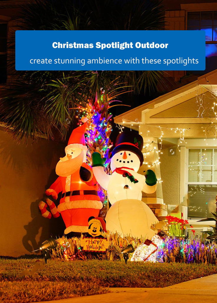 Christmas Spotlight Outdoor, 12W RGBW LED Spot Lights with 16 Color Changing, IP65 Waterproof 120V Plug-in Landscape Lighting with Remote