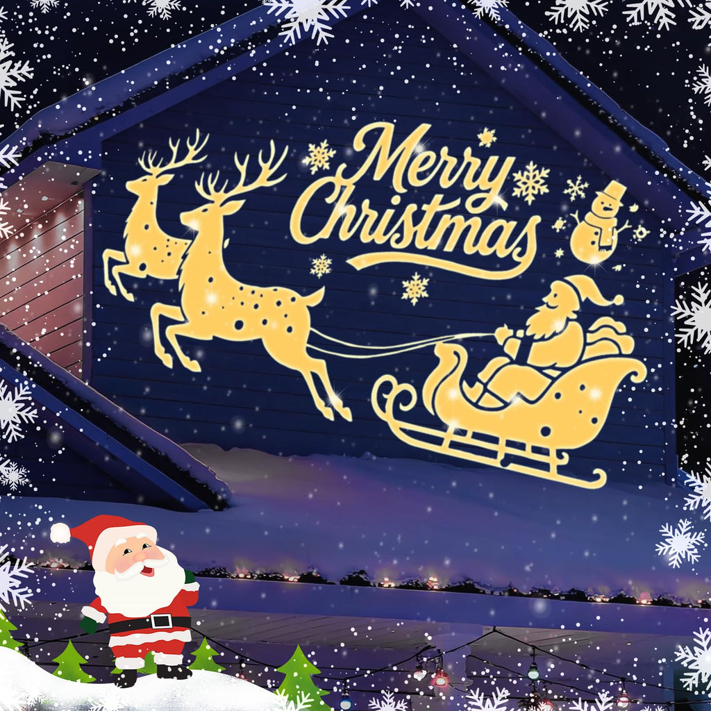 12 in 1 Christmas Projector Lights Outdoor,3D Dynamic Christmas Decorations,Clearer Santa Sleigh/Nativity/Green Monster/Ghost HD Patterns Holiday Lights,Waterproof for Window Wall Yard Holiday Decor