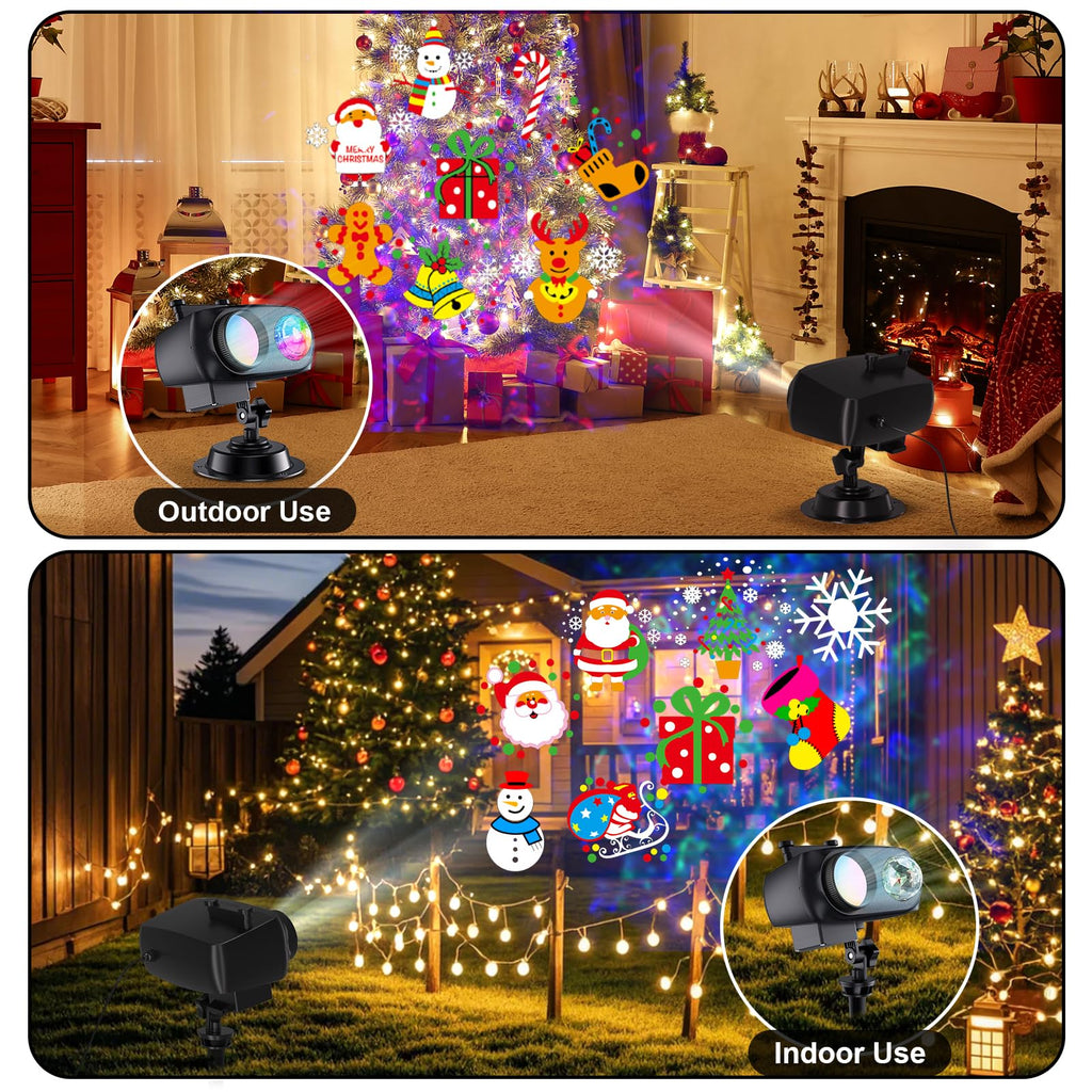 2025 Upgrade Halloween Christmas Projector Lights Decorations, COOLWUFAN Outdoor Indoor Holiday Projector Lights with Remote and 20 HD Effects(3D Ocean Wave) for Xmas Halloween Party Yard Decor
