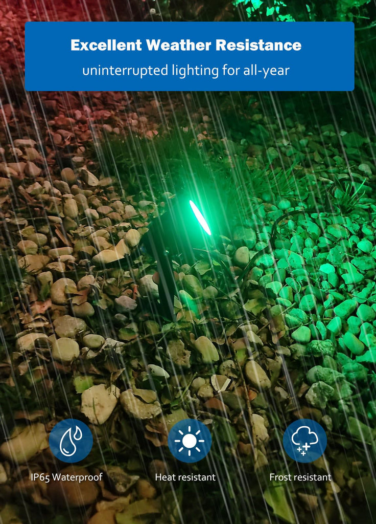 Christmas Spotlight Outdoor, 12W RGBW LED Spot Lights with 16 Color Changing, IP65 Waterproof 120V Plug-in Landscape Lighting with Remote