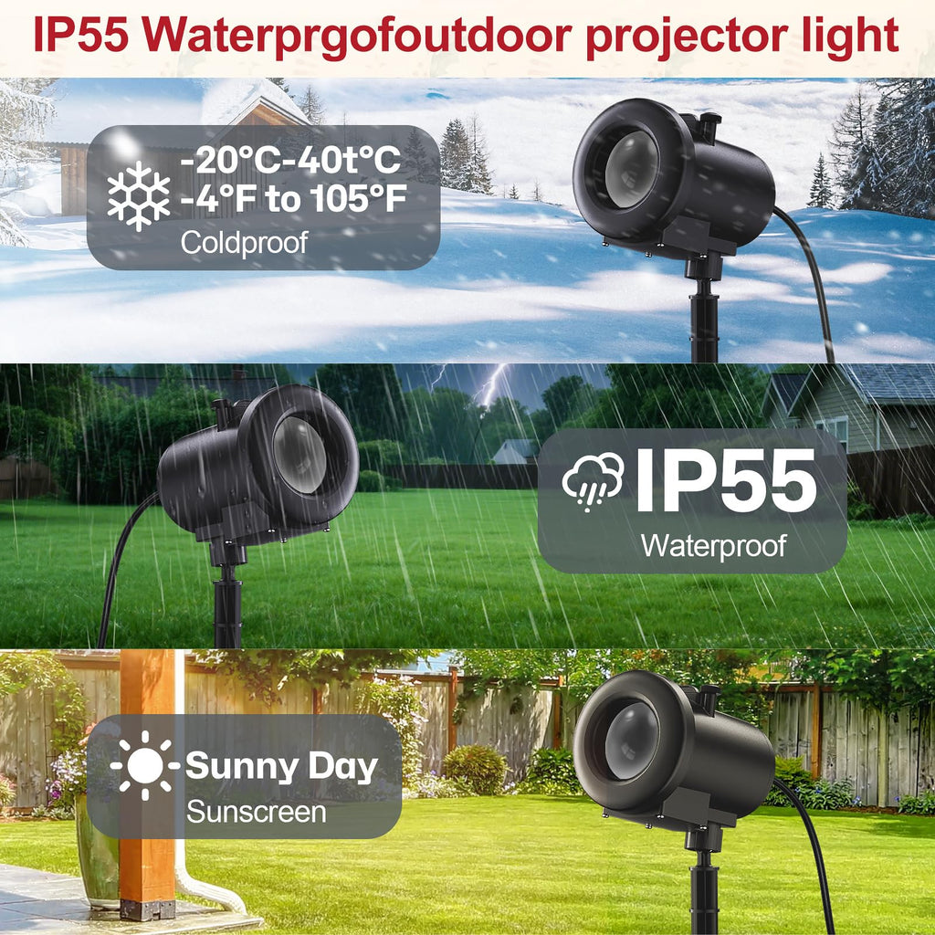 12 in 1 Christmas Projector Lights Outdoor,3D Dynamic Christmas Decorations,Clearer Santa Sleigh/Nativity/Green Monster/Ghost HD Patterns Holiday Lights,Waterproof for Window Wall Yard Holiday Decor