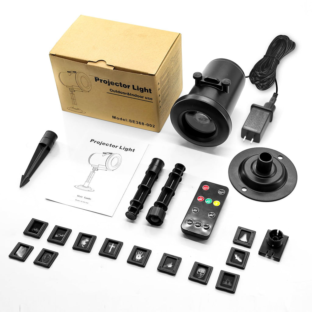 12 in 1 Christmas Projector Lights Outdoor,3D Dynamic Christmas Decorations,Clearer Santa Sleigh/Nativity/Green Monster/Ghost HD Patterns Holiday Lights,Waterproof for Window Wall Yard Holiday Decor