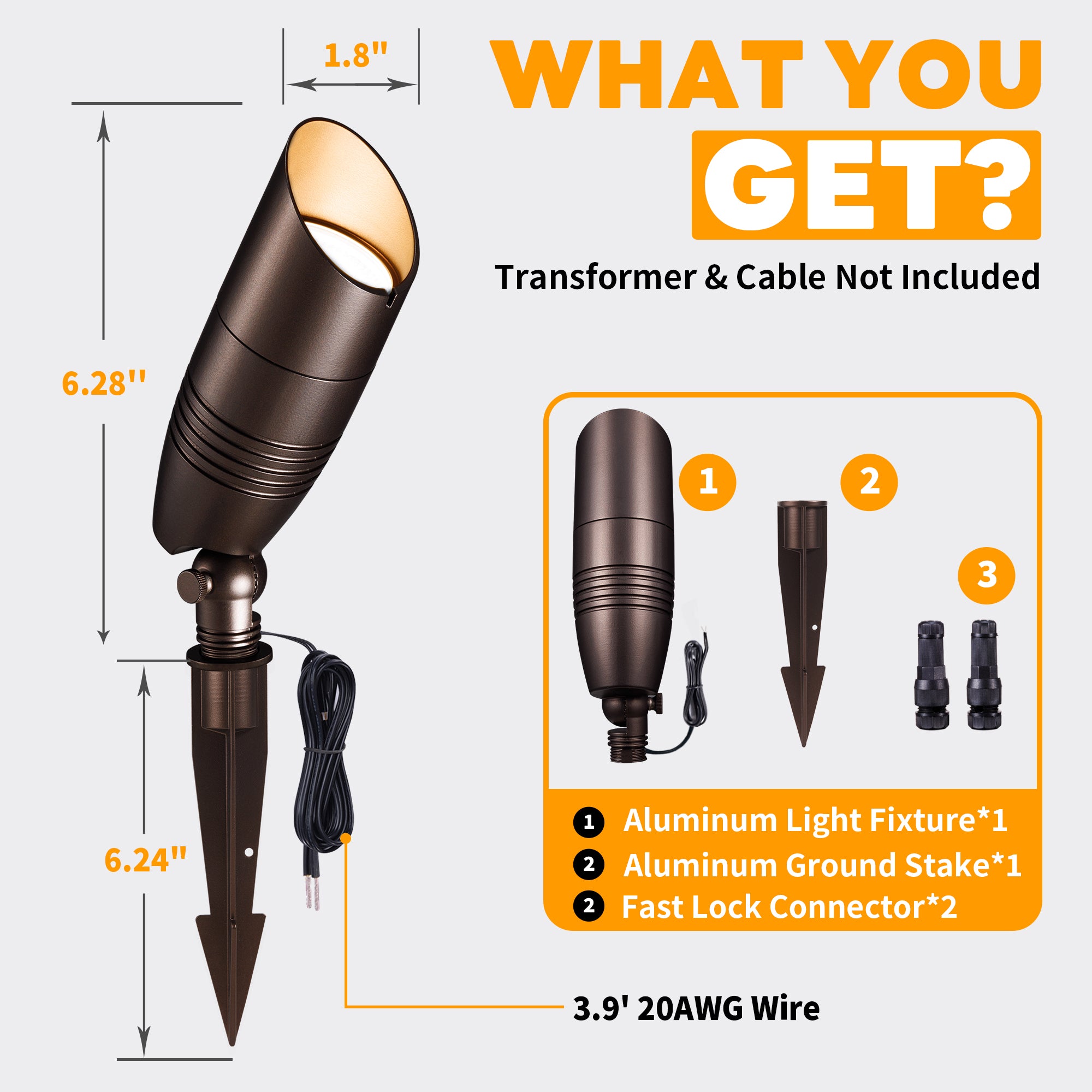 Outdoor 12V 3000K/4000K/5000K Adjustable Landscape Spotlight