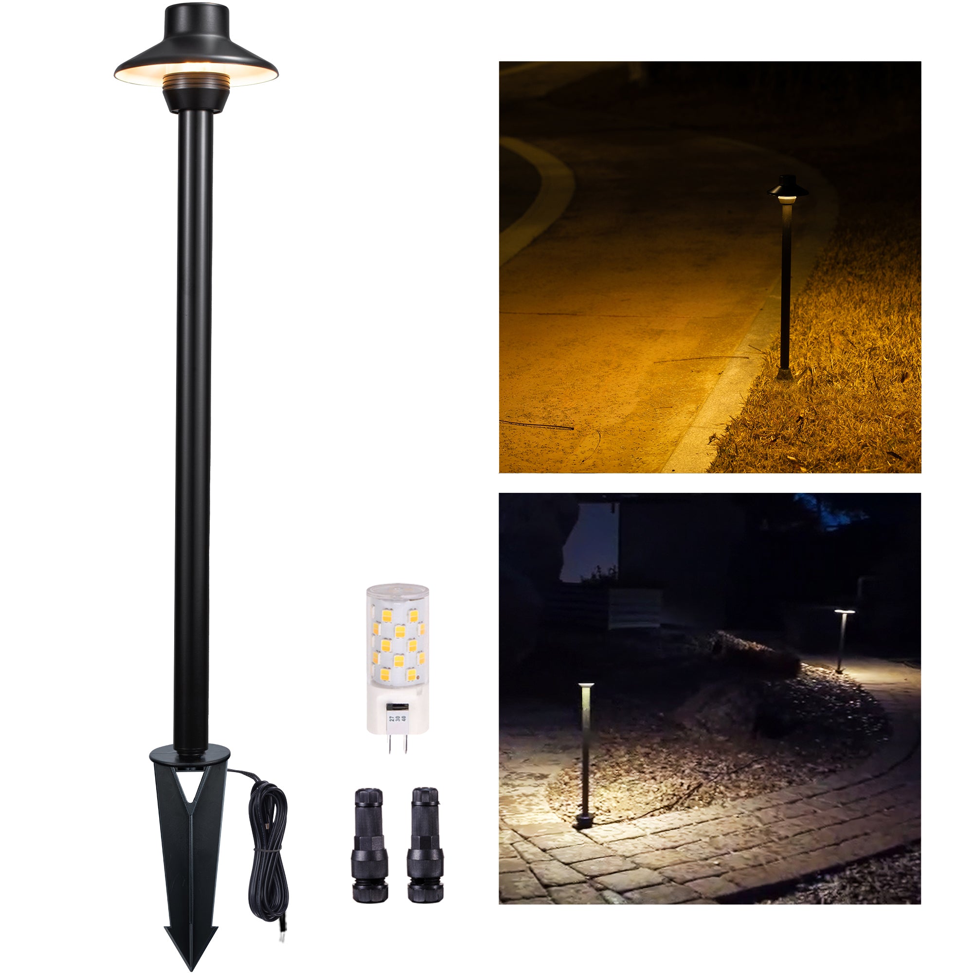 thumbnail image 2 of VOLT 4-Pack Outdoor Lighting 300-Lumen 12-Watt Bronze Low Voltage Hardwired LED Outdoor Path Light Kit (2700 K) LOWKIT-EXP-103 At 2 of 11