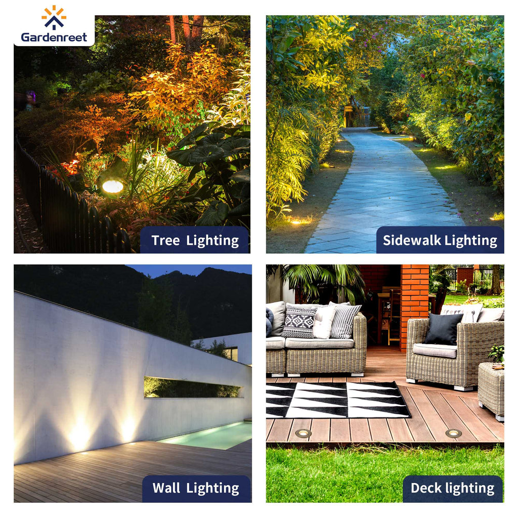 in ground well light for deck wall tree driveway sidewalk