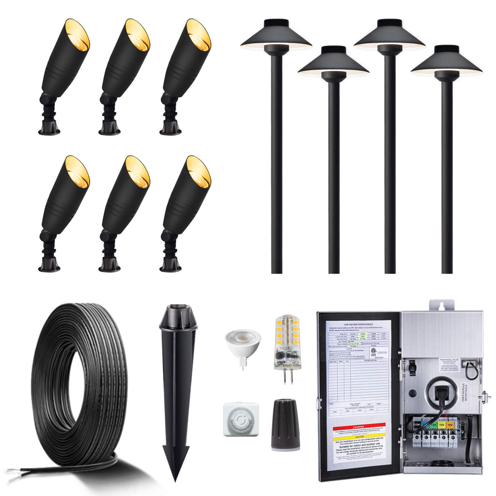 black up lights and walkway lights