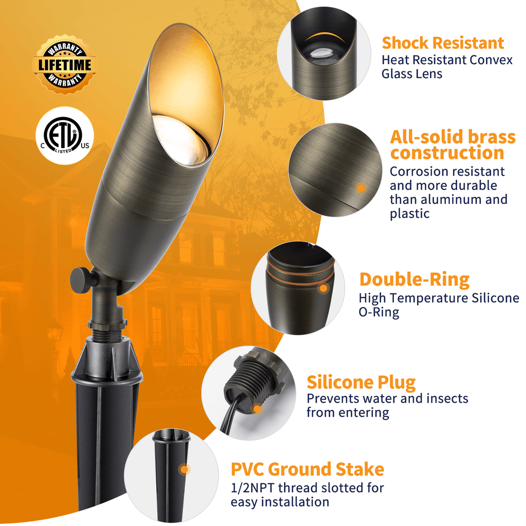 outdoor  solid brass long shroud spotlight