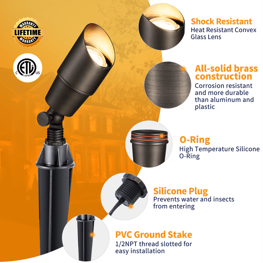 mini mr16 brass landscape spotlight