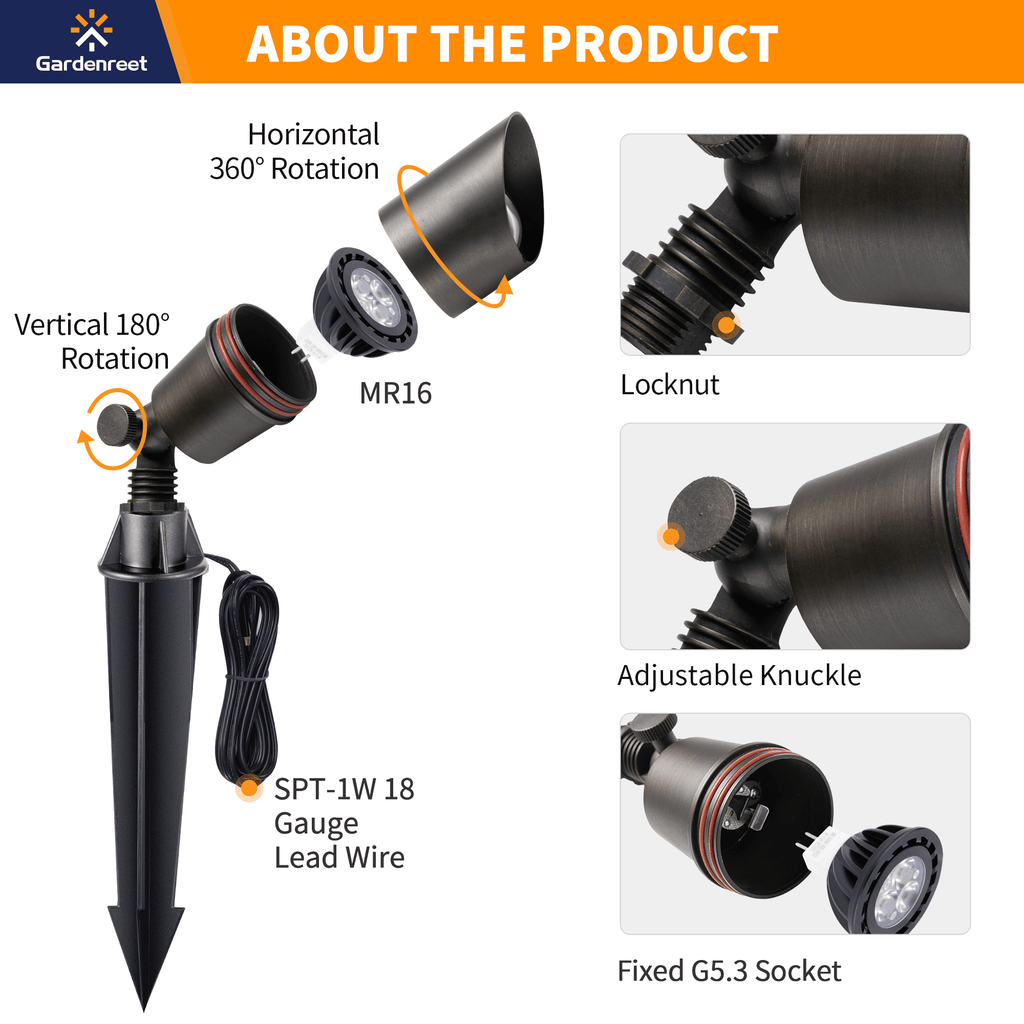 mini spotlight adjustable knuckle
