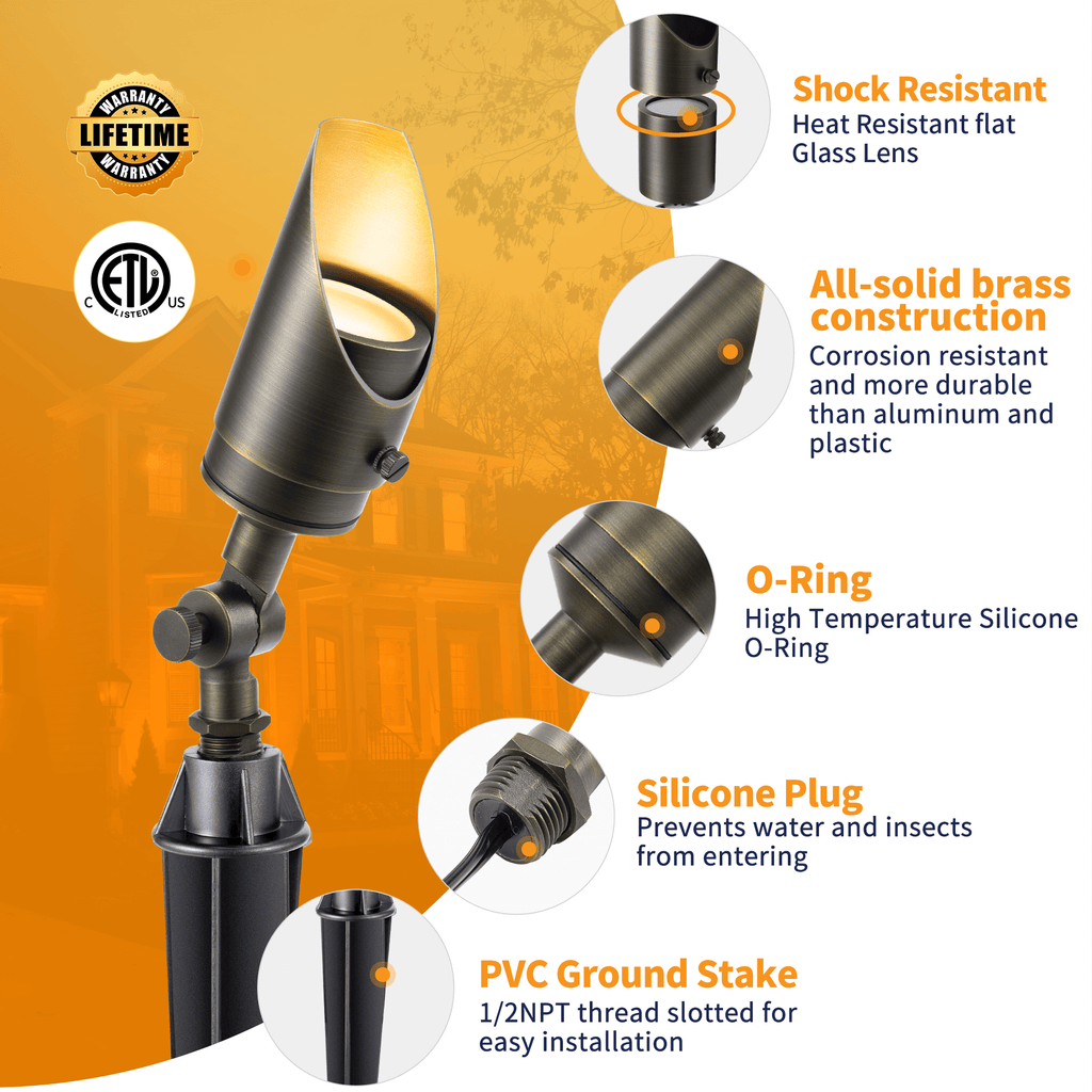 mini solid brass stretchable shroud spotlight